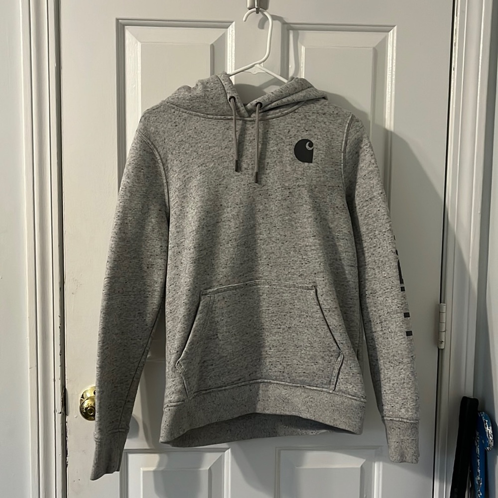 Grey speckled carhartt hoodie